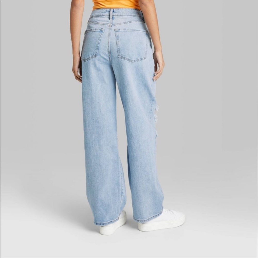 Wild fable super high rise baggy jeans distressed new - Picture 3 of 7